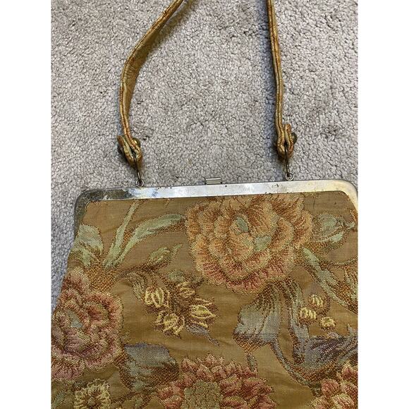 Faye Mell Floral Tapestry Brocade Handbag Purse 50's Vintage - Picture 4 of 10